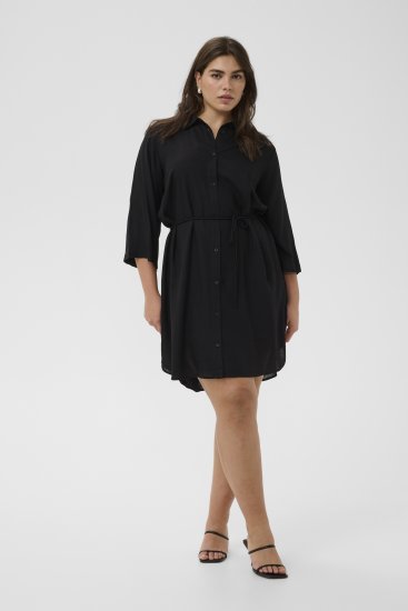 Kaffe Curve Mille Short Shirt Dress Black Deep - Robes mini - 