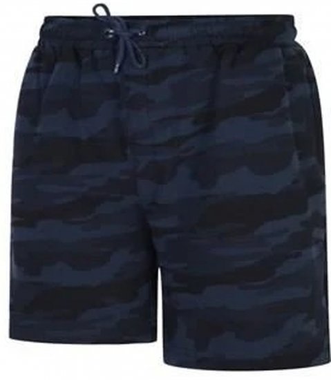 Espionage LW134 Camoflaged Shorts Navy - Pantalons/shorts de survêtement - Survêtement/jogging grandes tailles