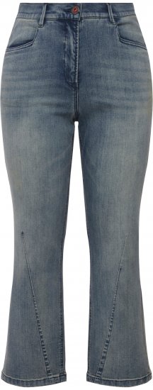 Ulla Popken Splatter Painted Jeans Washed Blue Denim - Jeans & Pantalons Femme Grandes Tailles – Plus Size - 