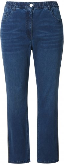 Ulla Popken Rhinestone Seam Stretch Fit Jeans Blue Denim - Jeans & Pantalons Femme Grandes Tailles – Plus Size - 