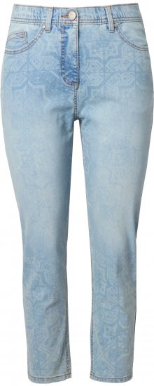 Ulla Popken Tile Laser Print Stretch Fit Jeans Light Light Blue Denim - Jeans & Pantalons Femme Grandes Tailles – Plus Size - 
