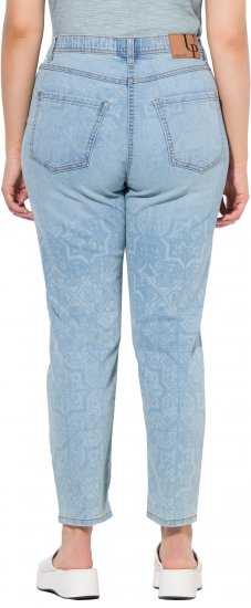 Ulla Popken Tile Laser Print Stretch Fit Jeans Light Light Blue Denim - Jeans & Pantalons Femme Grandes Tailles – Plus Size - 