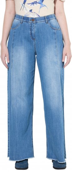 Ulla Popken Extra Wide Leg Stretch Fit Jeans Light Blue - Jeans & Pantalons Femme Grandes Tailles – Plus Size - 
