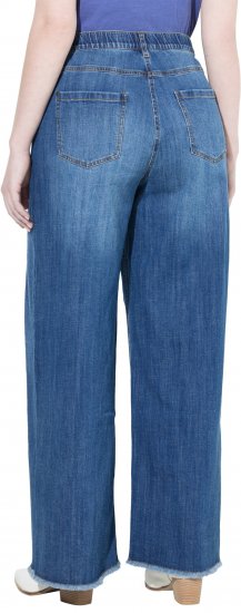 Ulla Popken Extra Wide Leg Stretch Fit Jeans Denim Blue - Jeans & Pantalons Femme Grandes Tailles – Plus Size - 