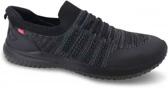 D555 Aylesbury Hands Free Knitted Shoes Faux Laces Black - Baskets et sneakers - 