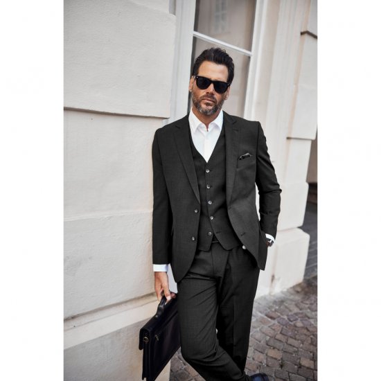 JP1880 Classic Two Button Stretch Suit Jacket Grey - Costumes - Costumes grandes tailles 