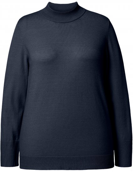 Ulla Popken Long Sleeves Mock Turtleneck Sweater Navy - Sweatshirts & hoodies - 