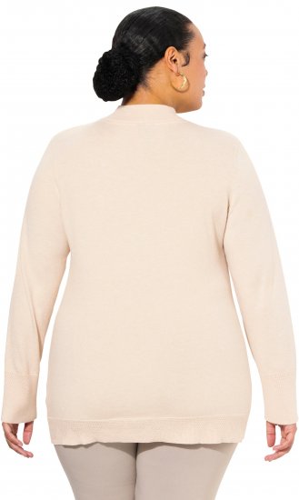 Ulla Popken Long Sleeves Mock Turtleneck Sweater Nature Melange - Sweatshirts & hoodies - 