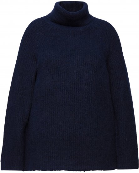 Ulla Popken Ribbed Knit Turtleneck Sweater Navy - Sweatshirts & hoodies - 