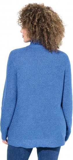 Ulla Popken Cable Knit Long Sleeve Turtleneck Sweater Teal Blue - Sweatshirts & hoodies - 