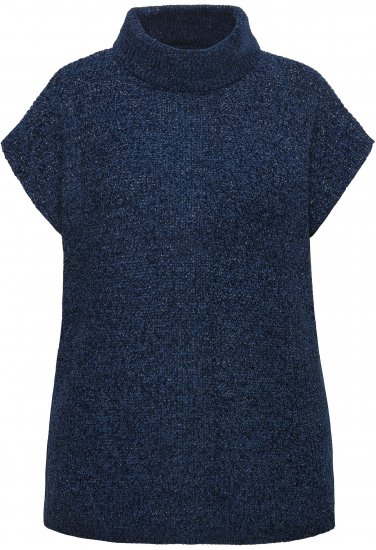 Ulla Popken Cap Sleeve Turtleneck Sweater Blue - Sweatshirts & hoodies - 