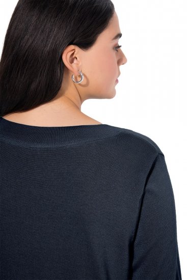 Ulla Popken Soft Fine Knit Pullover V-Neck Sweatshirt Marine - Sweatshirts & hoodies - Sweats, Hoodies & Maille Douillets