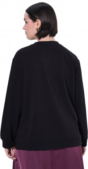 Ulla Popken Tulle Panel Sweatshirt Black - Sweatshirts & hoodies - 