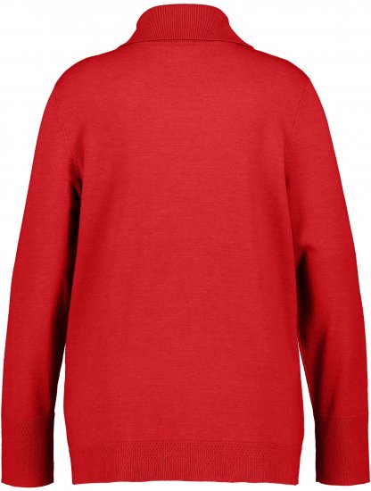 Ulla Popken Turtleneck Ribbed Trim Long Sleeve Sweater Salsa Red - Sweatshirts & hoodies - 