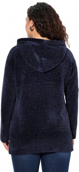Ulla Popken Chenille Knit Hoodie Navy - Sweatshirts & hoodies - 