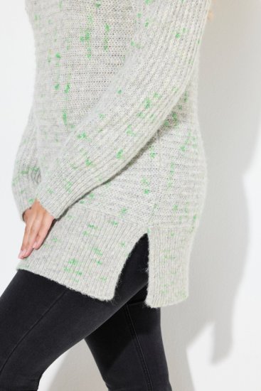 Ulla Popken Space Yarn Oversized Turtleneck Sweater Light Grey Melange - Sweatshirts & hoodies - Sweats, Hoodies & Maille Douillets