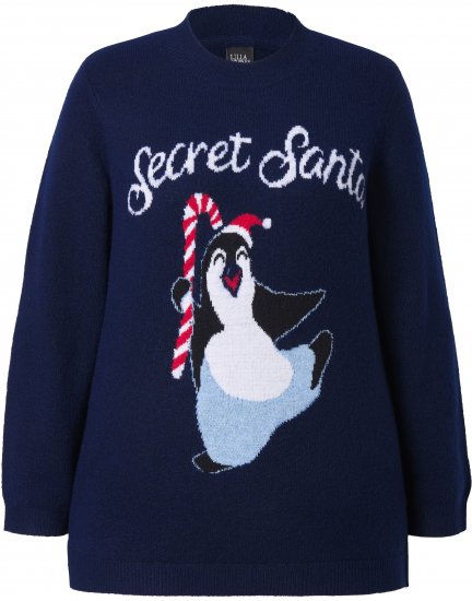 Ulla Popken Whimsical Holiday Sweater Navy - Sweatshirts & hoodies - 