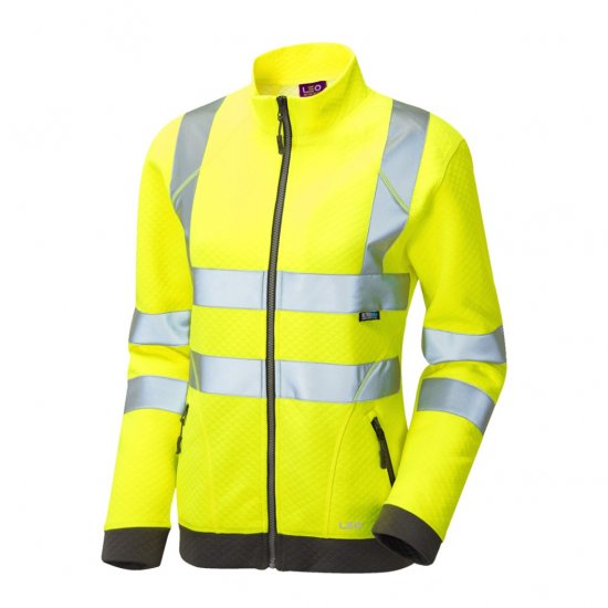 Leo Hollicombe EcoViz Women's Zipped Sweatshirt Yellow - Vêtements de travail - 