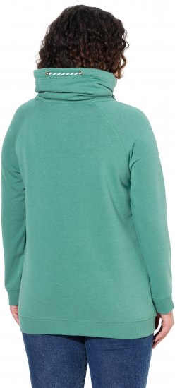 Ulla Popken Drawstring Collar Long Sleeve Sweatshirt Green - Sweatshirts & hoodies - 