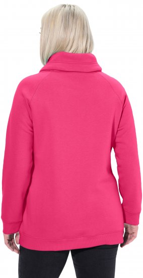 Ulla Popken Drawstring Collar Long Sleeve Sweatshirt Magenta Pink - Sweatshirts & hoodies - 