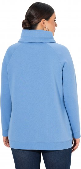 Ulla Popken Drawstring Collar Long Sleeve Sweatshirt Light Cornflower - Sweatshirts & hoodies - 