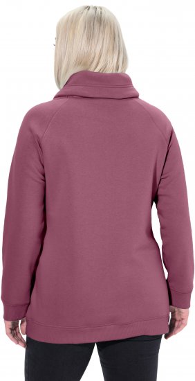 Ulla Popken Drawstring Collar Long Sleeve Sweatshirt Dark Rose - Sweatshirts & hoodies - 