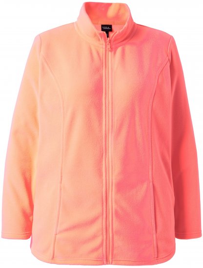 Ulla Popken Modular Fleece Zip Front Jacket Neon Pink - Sweatshirts & hoodies - 