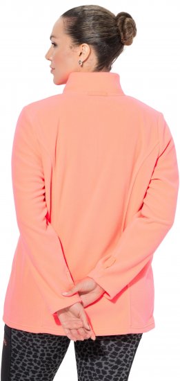 Ulla Popken Modular Fleece Zip Front Jacket Neon Pink - Sweatshirts & hoodies - 