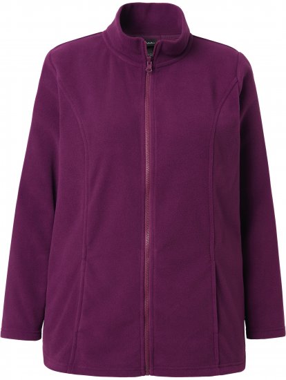 Ulla Popken Modular Fleece Zip Front Jacket Dark Cherry - Sweatshirts & hoodies - 