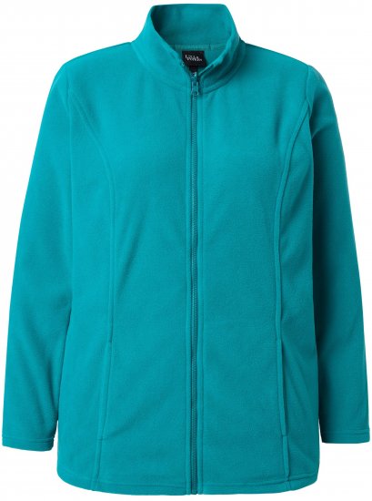 Ulla Popken Modular Fleece Zip Front Jacket Emerald - Sweatshirts & hoodies - 