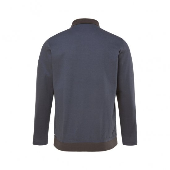 Boston Park Polo Shirt Long Sleeve Pique Grey - Polos - Polos homme grande taille