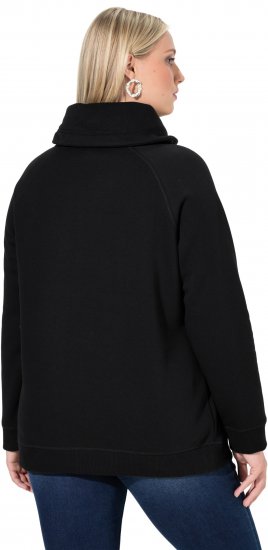 Ulla Popken Rhinestone Snowflake Turtleneck Sweatshirt Black - Sweatshirts & hoodies - 