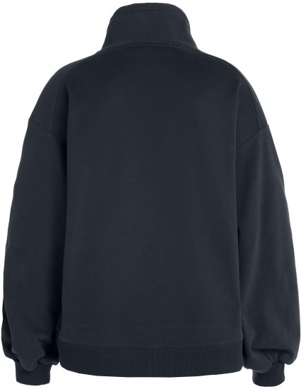 Ulla Popken Gathered Sleeve Oversized Fit Sweatshirt Navy - Sweatshirts & hoodies - 