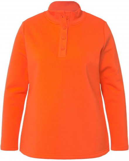 Ulla Popken Collared Long Sleeve Sweatshirt Tangerine - Sweatshirts & hoodies - 