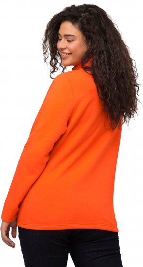 Ulla Popken Collared Long Sleeve Sweatshirt Tangerine - Sweatshirts & hoodies - 