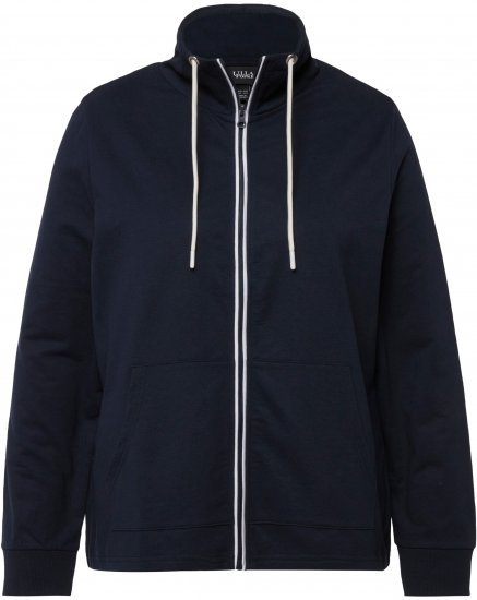 Ulla Popken Contrast Color Zip Up Sweatshirt Navy - Sweatshirts & hoodies - 