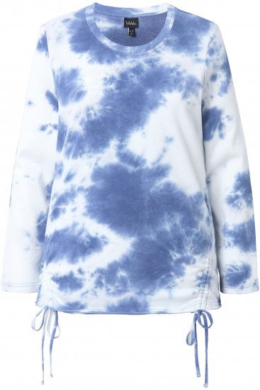 Ulla Popken Tie Dye Gathered Sweatshirt Atlantic Blue - Sweatshirts & hoodies - 