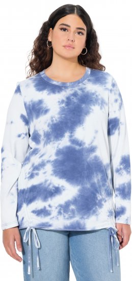 Ulla Popken Tie Dye Gathered Sweatshirt Atlantic Blue - Sweatshirts & hoodies - 