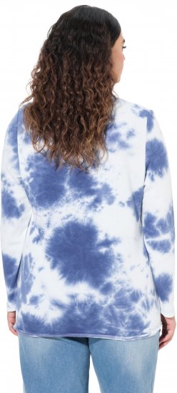 Ulla Popken Tie Dye Gathered Sweatshirt Atlantic Blue - Sweatshirts & hoodies - 