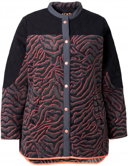 Ulla Popken Neon Tiger Stripe Jacket Black - Sweatshirts & hoodies - 