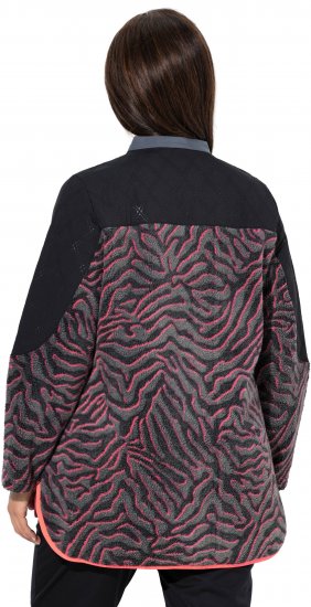Ulla Popken Neon Tiger Stripe Jacket Black - Sweatshirts & hoodies - 