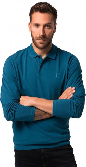 JP1880 Polo Shirt Long Sleeve Blue - Polos - Polos homme grande taille