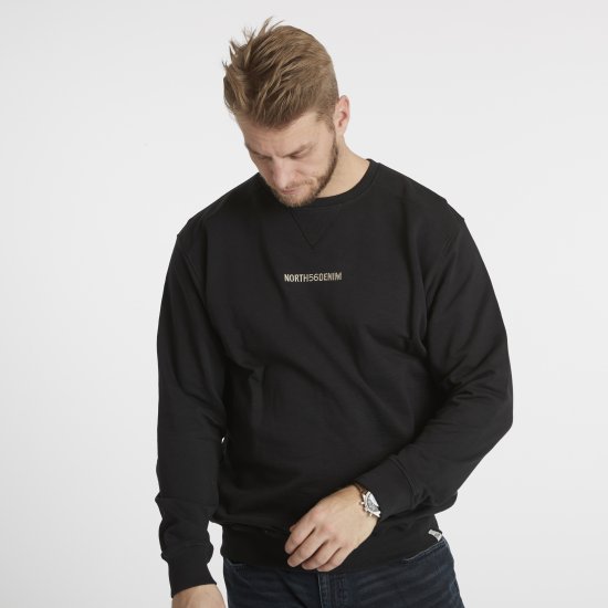 North Latitude Denim Logo Sweatshirt Black TALL - TALL sweatshirts - 