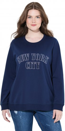 Ulla Popken NYC Embroidered Long Sleeve Sweatshirt Ink Blue - Sweatshirts & hoodies - 