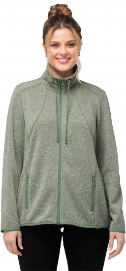 Ulla Popken Heather Knit Fleece Jacket Mint Green - Sweatshirts & hoodies - 