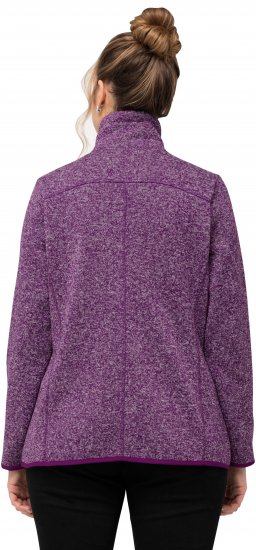 Ulla Popken Heather Knit Fleece Jacket Dark Purple - Sweatshirts & hoodies - 