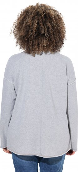 Ulla Popken Bow City Lettering Sweatshirt Light Grey Melange - Sweatshirts & hoodies - 