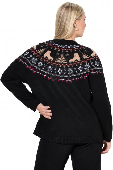Ulla Popken Norwegian Style Christmas Sweater Black - Sweatshirts & hoodies - 