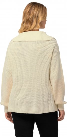 Ulla Popken Lace Up Sailor Collar Sweater Vanilla - Sweatshirts & hoodies - 