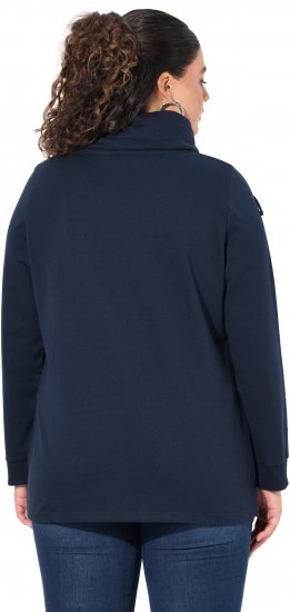 Ulla Popken HELLO Classic Fit Stand-Up Collar Sweatshirt Navy - Sweatshirts & hoodies - 